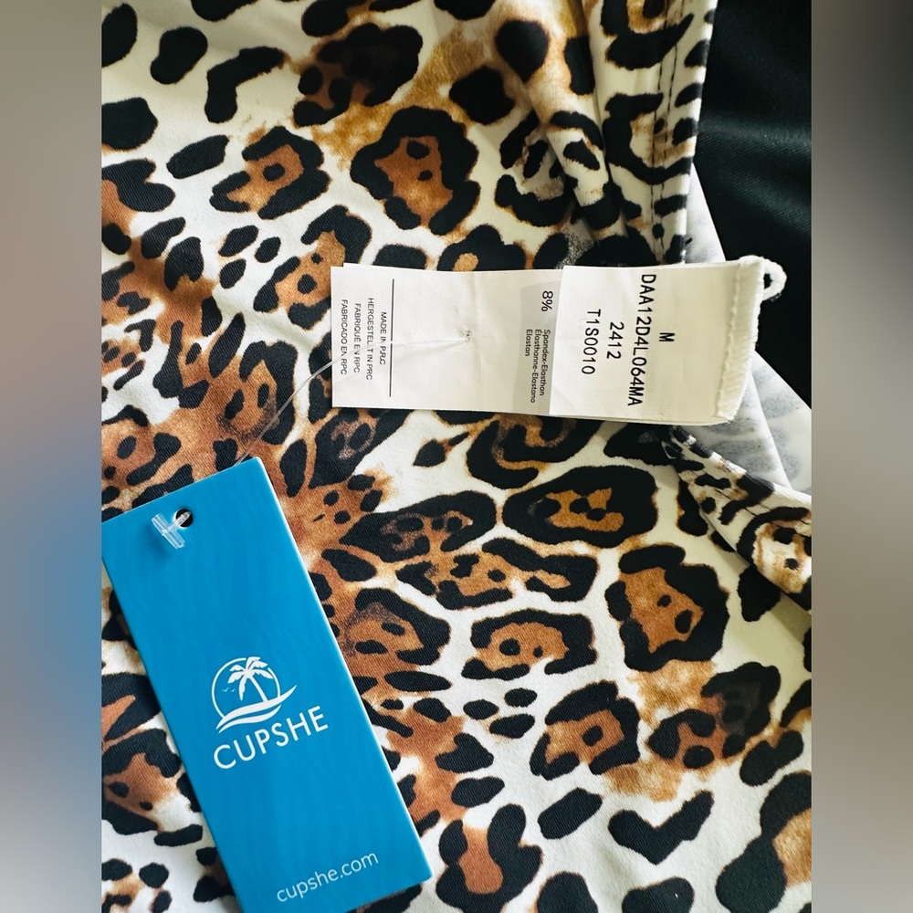 NWT Leopard Pring Tankini / Tummy Control Supportive Swim Top / Size Medium - Picture 8 of 12